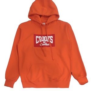 NEW Crooks & Castles Logo Orange Mens hoodie